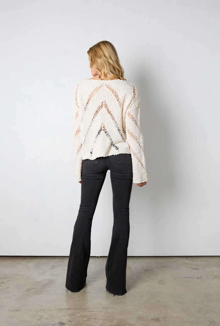 off white open knit top