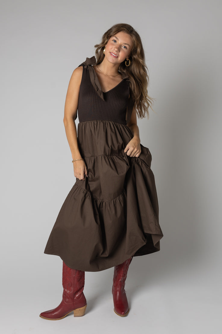 olive v-neck maxi dress