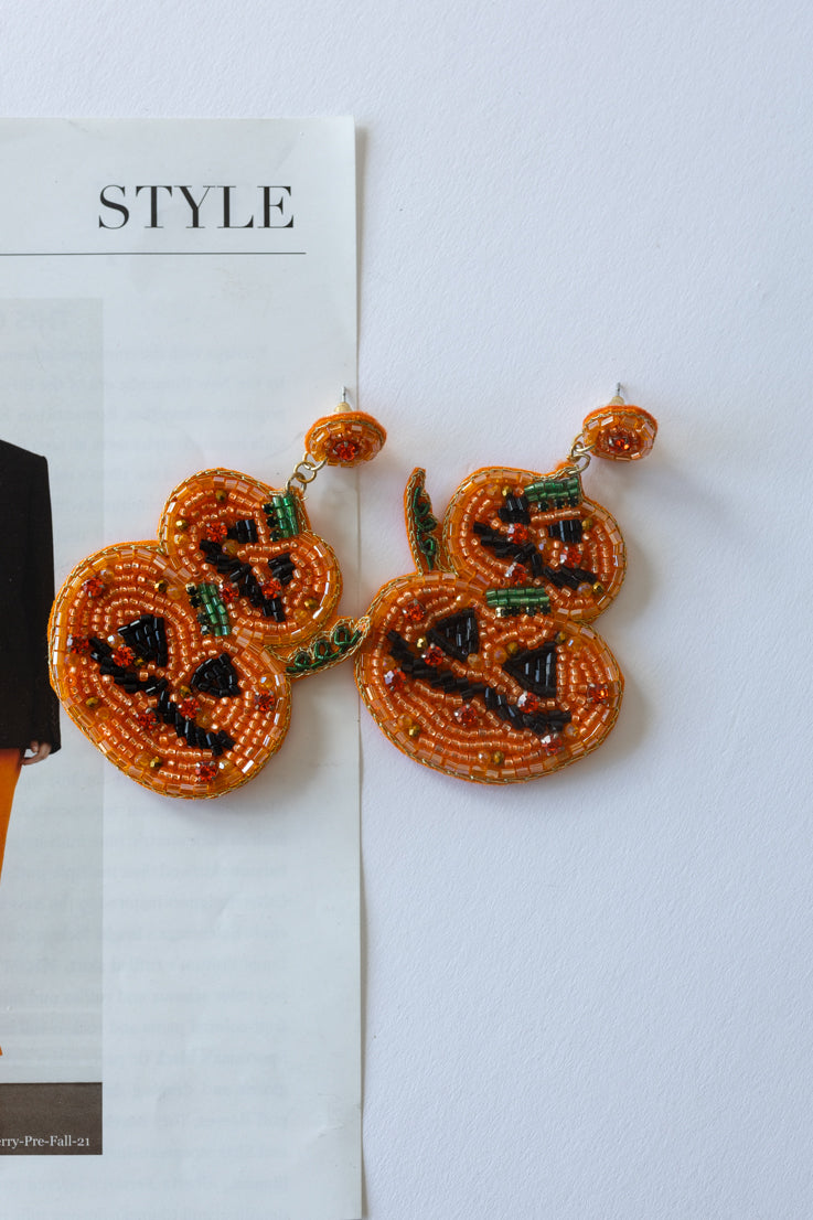 orange Jack O Lantern earrings