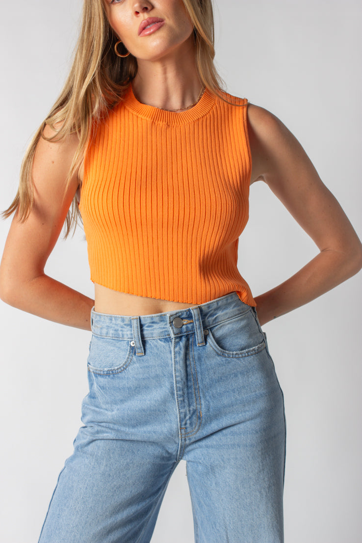 orange asymmetrical top