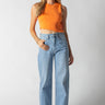 orange asymmetrical top