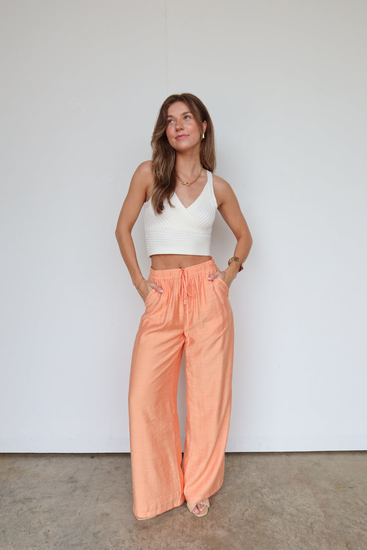 orange drawstring pants