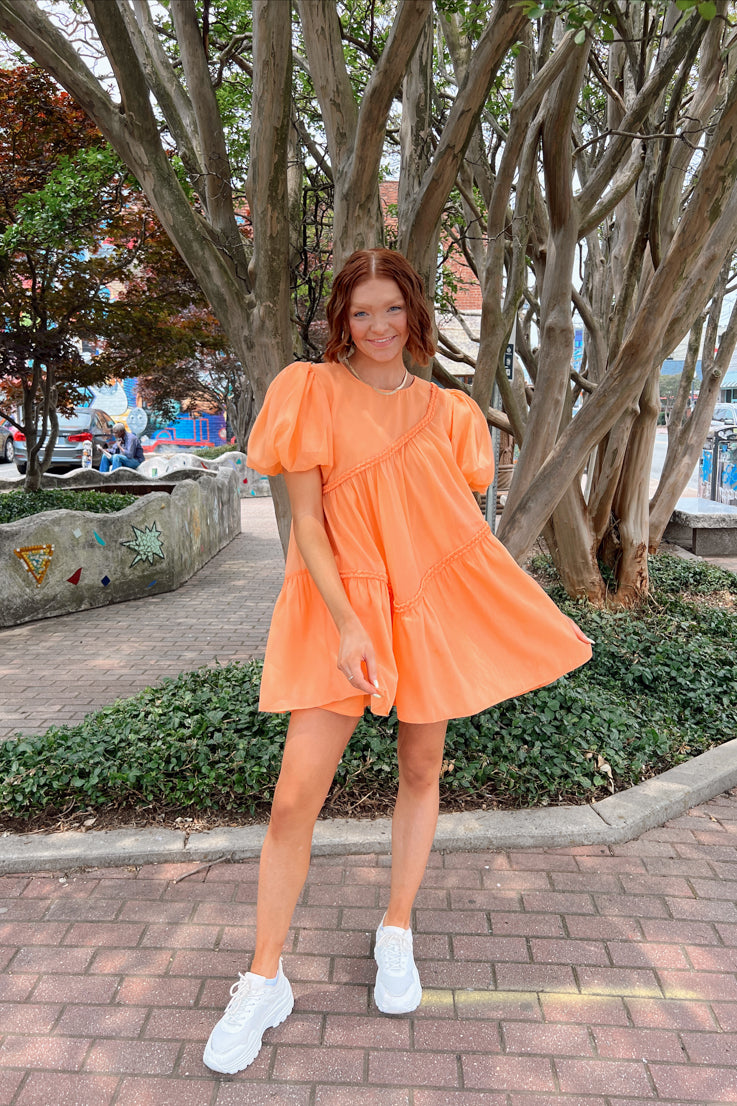 orange mini dress
