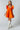 orange sweetheart neckline mini dress