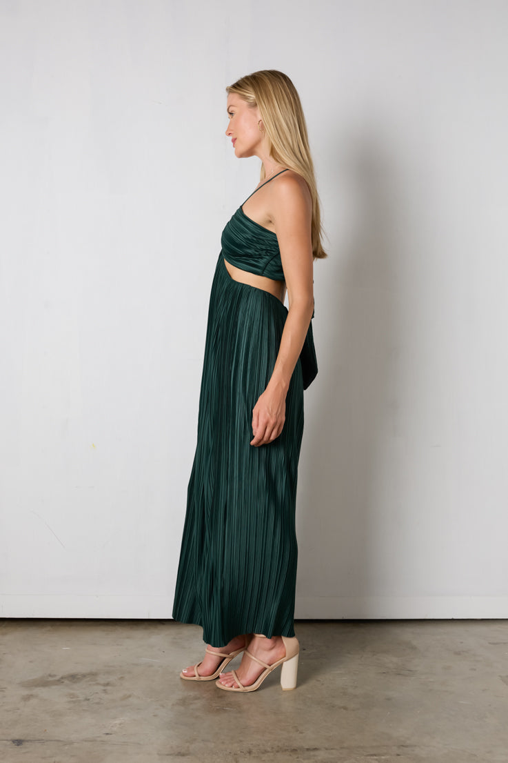 pine green midi dress