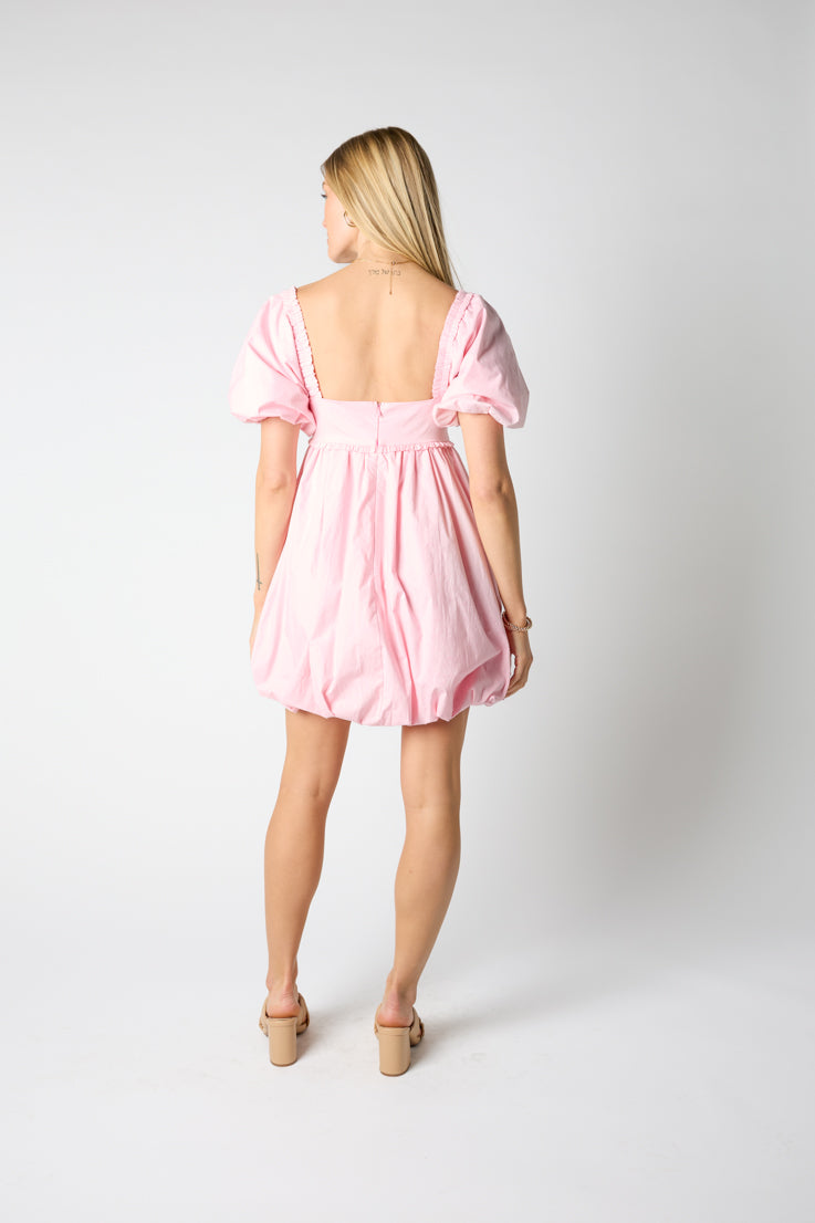 pink bubble skirt mini dress