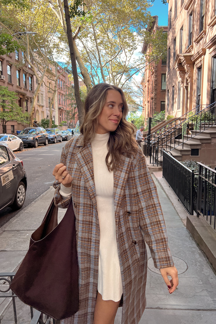 plaid trench coat