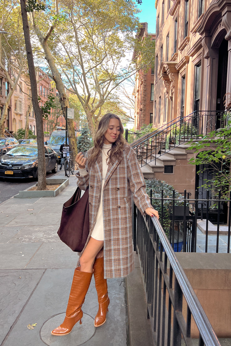 plaid trench coat