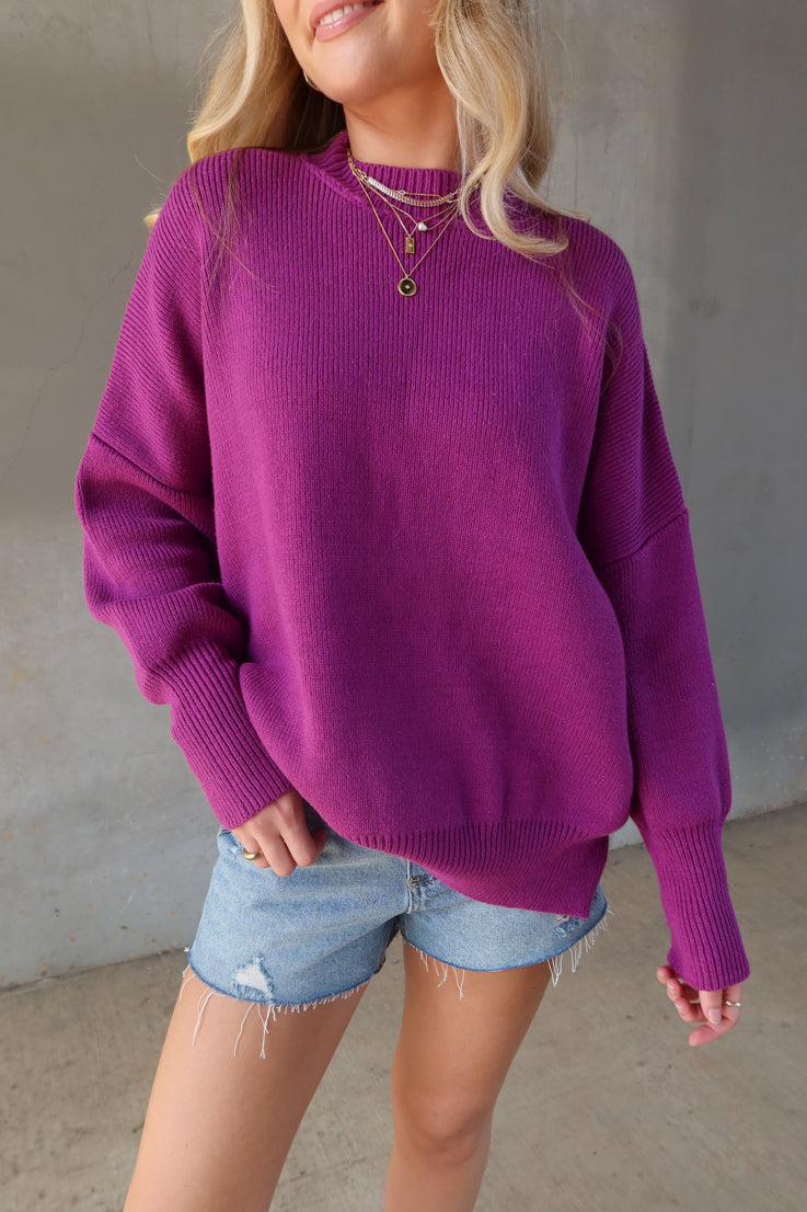 plum oversized sweater
