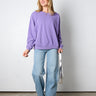 purple oversized sweatshirt