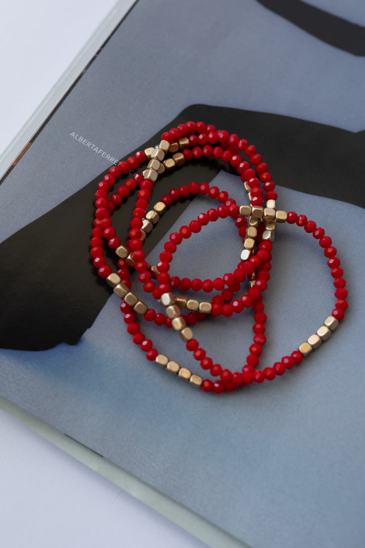 red bracelet set