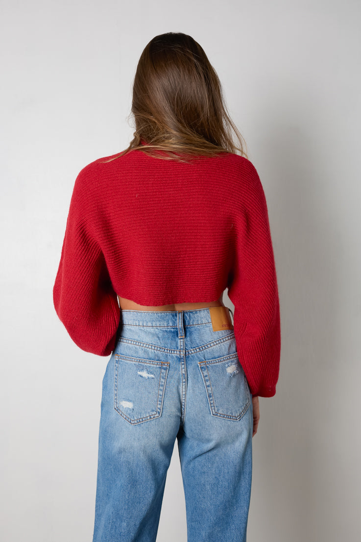 Burgundy cropped sweater