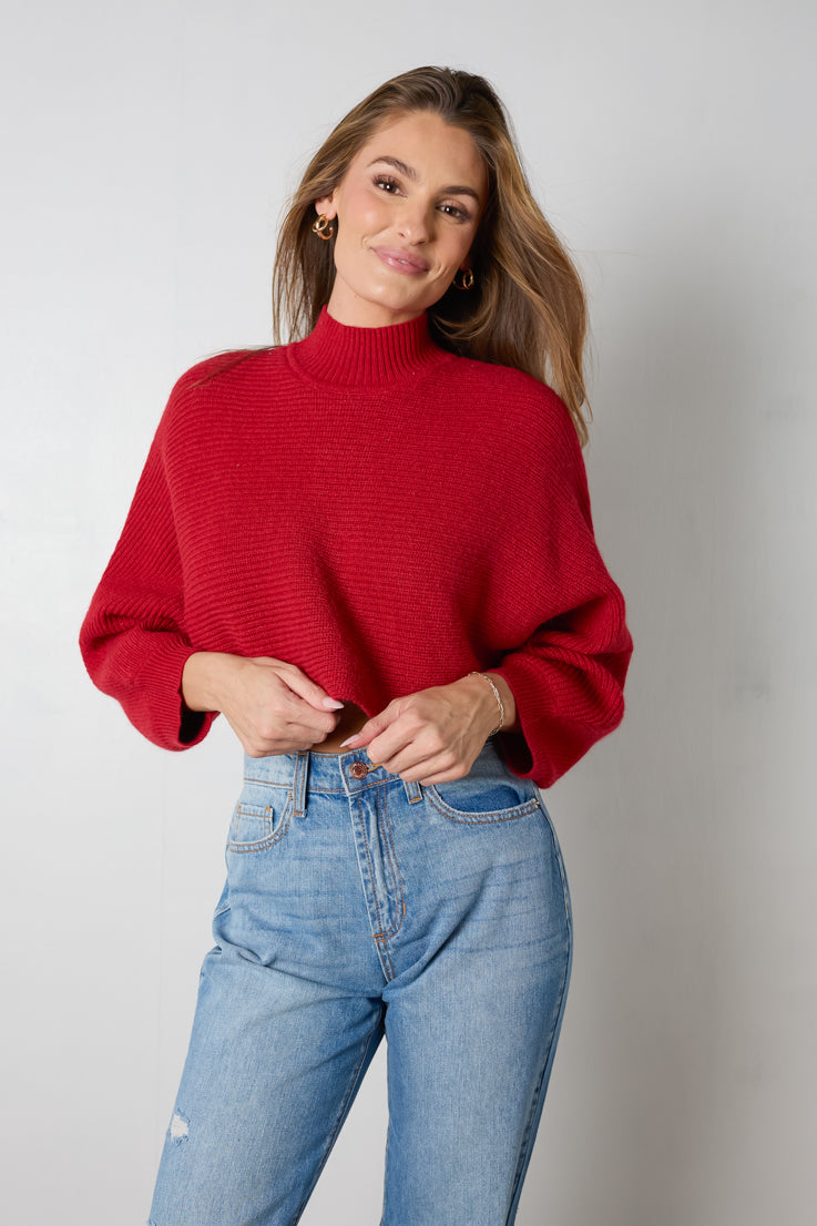 Burgundy cropped sweater