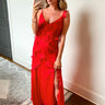 red maxi dress with slit