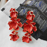 red flower earrings