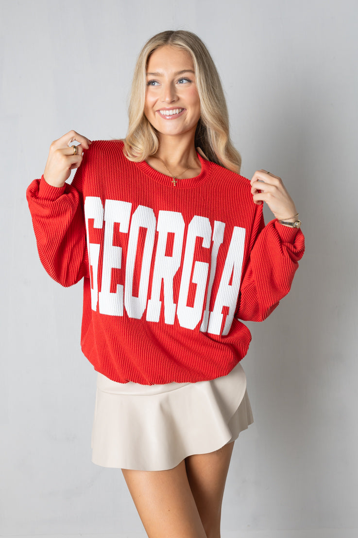    red georgia sweatshirt