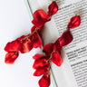 red petal earrings