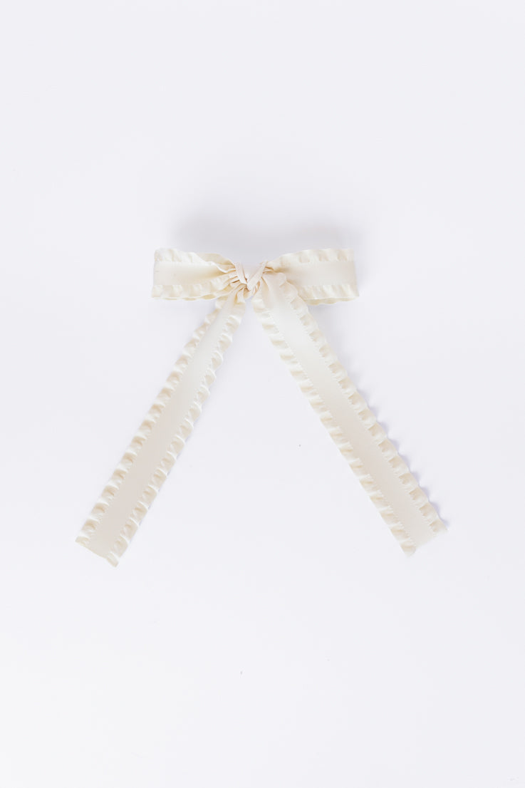 ribbed white bow