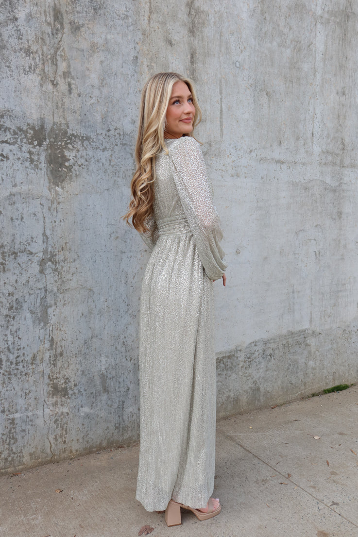 shimmer maxi dress Silver Lining Maxi Dress