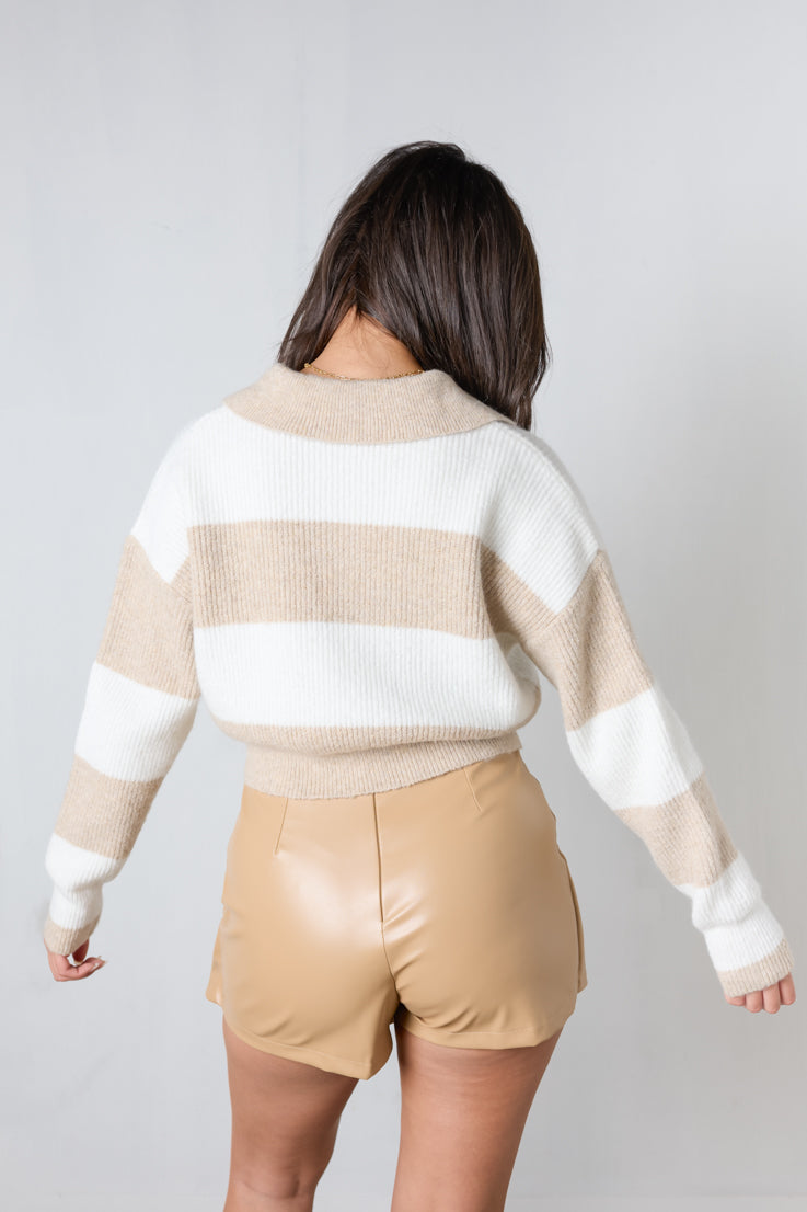 tan stripe sweater