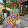 vibrant abstract multi color skirt