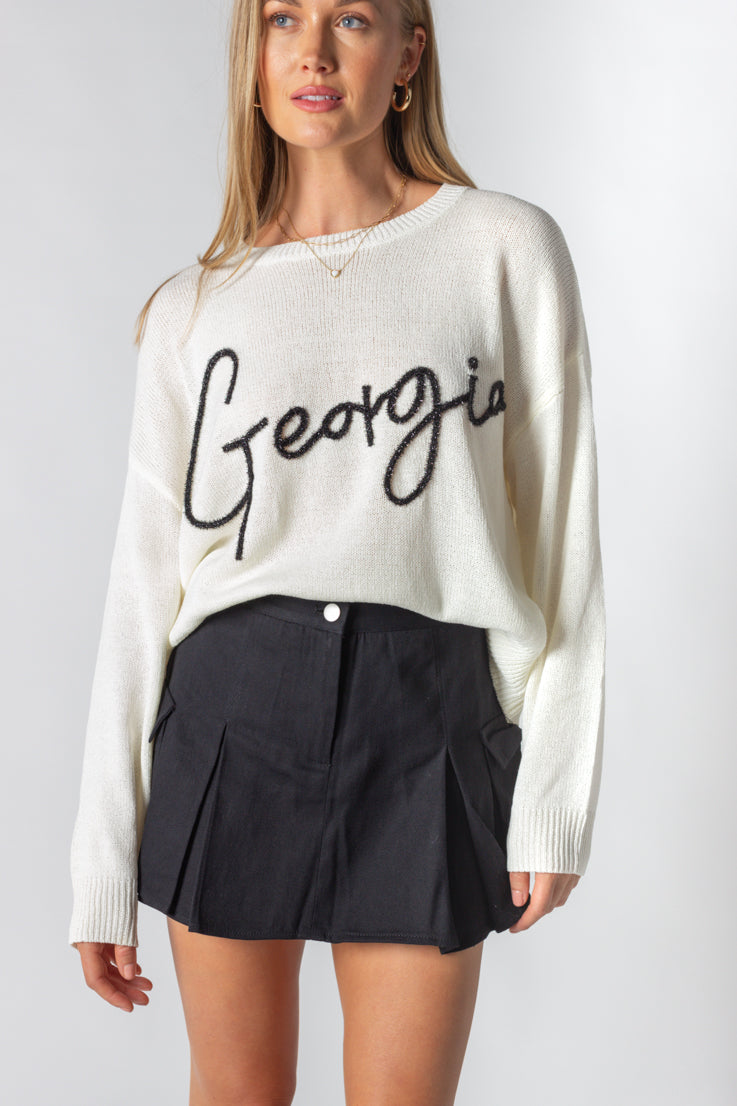 white georgia sweater