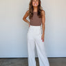 white wide leg pants