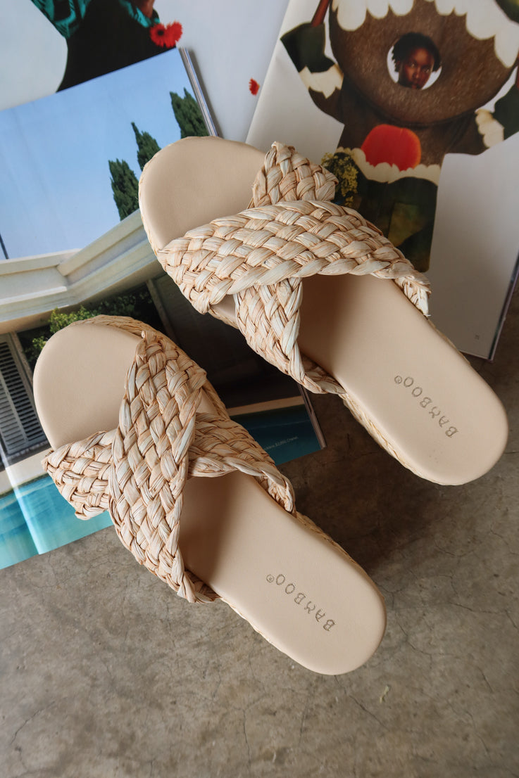 natural woven wedges