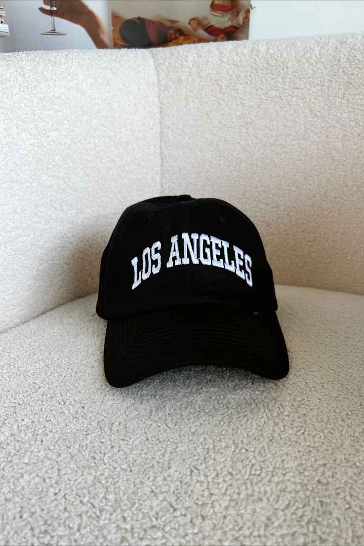 black LA baseball cap