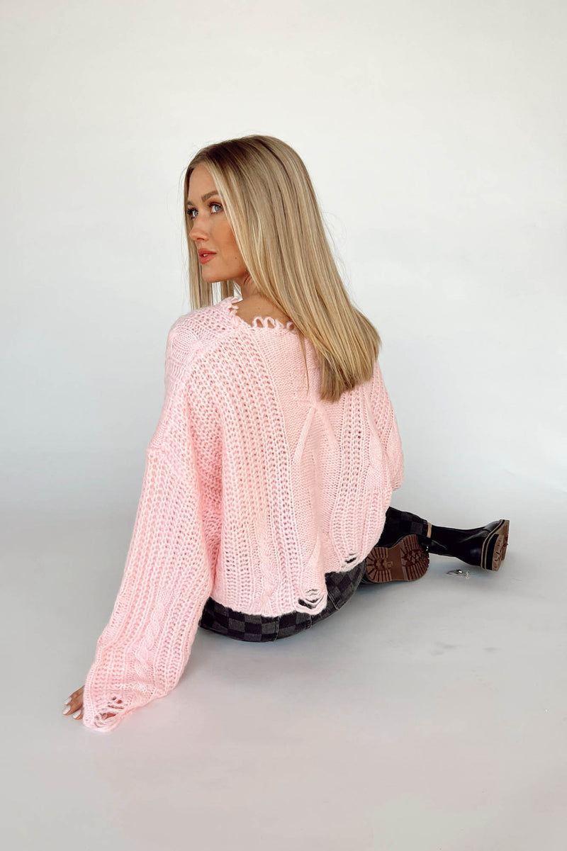 Distressed Out Sweater in Color