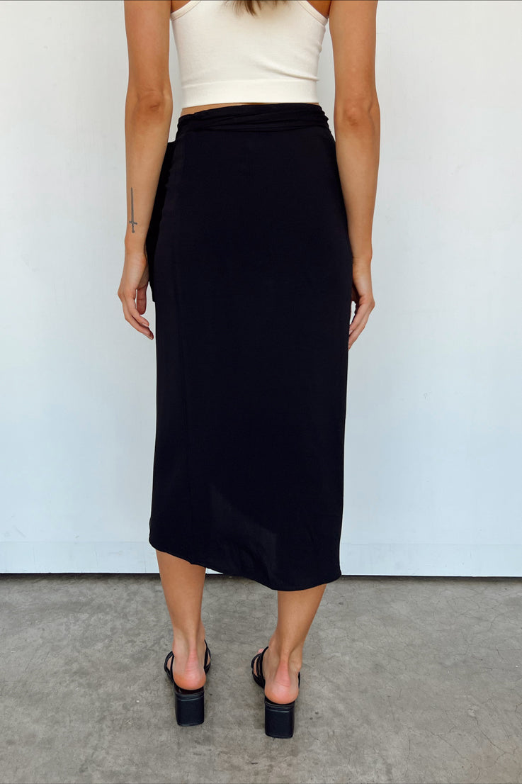 black wrap skirt