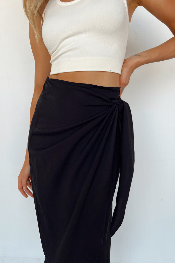 black wrap skirt
