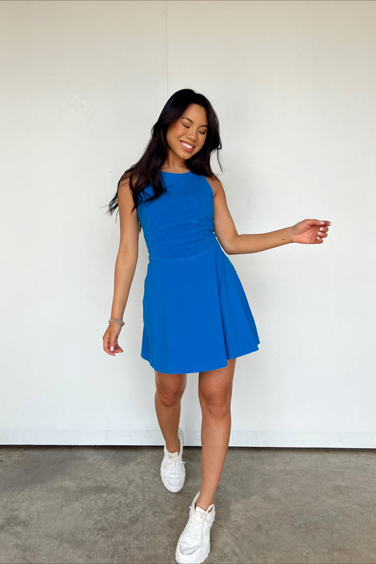 blue athletic dress