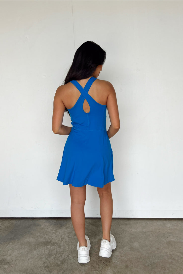 blue athletic dress