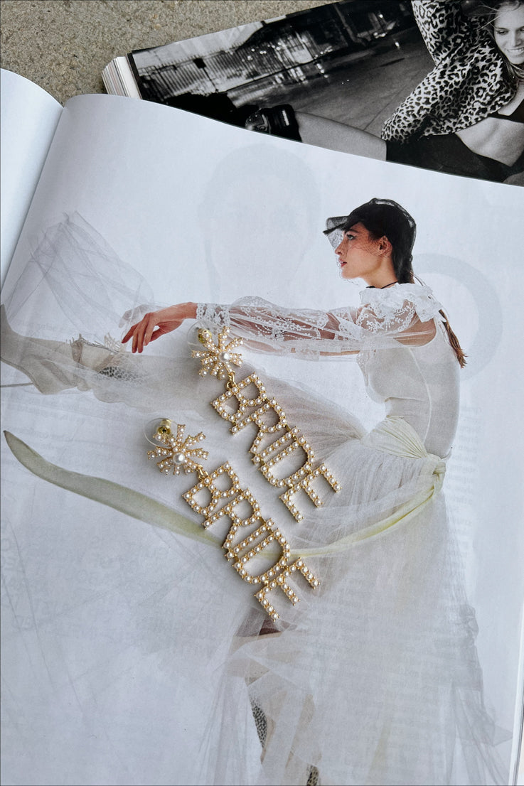 bride earrings with pearls