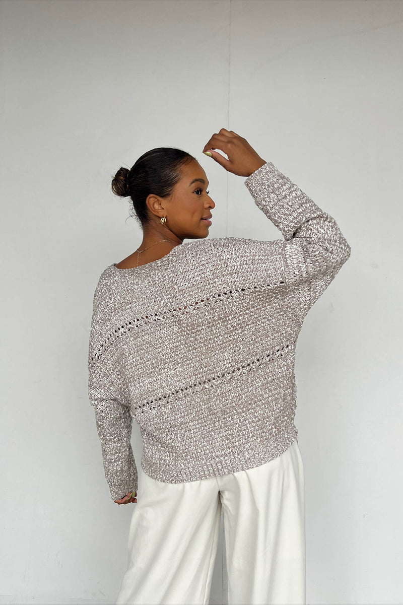 brown chunky knit sweater