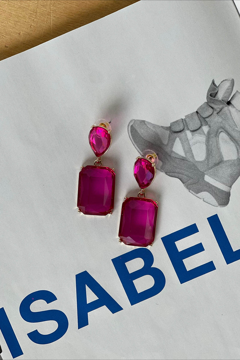 pink crystal earrings 