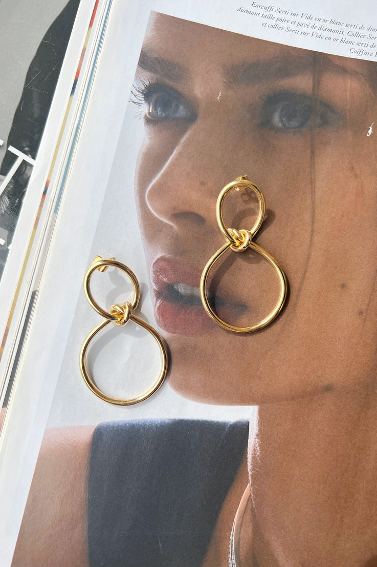 gold knot hoops