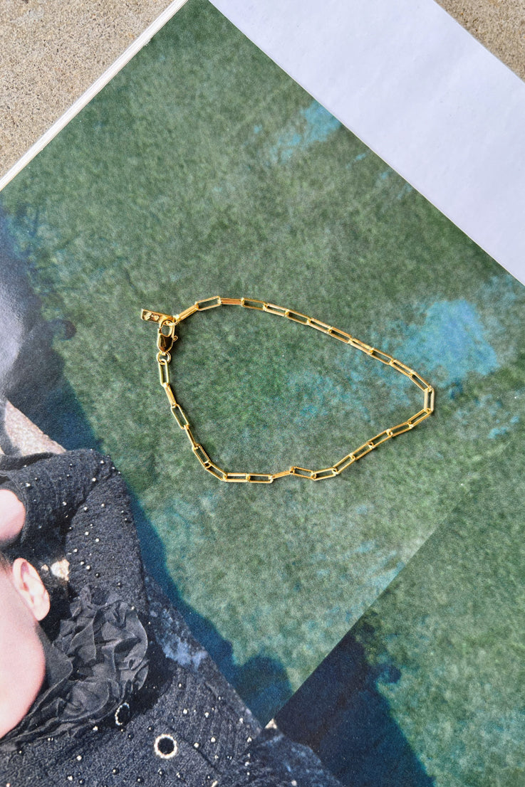 gold-plated petite chain brass bracelet 