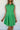 green collared dress with pleats