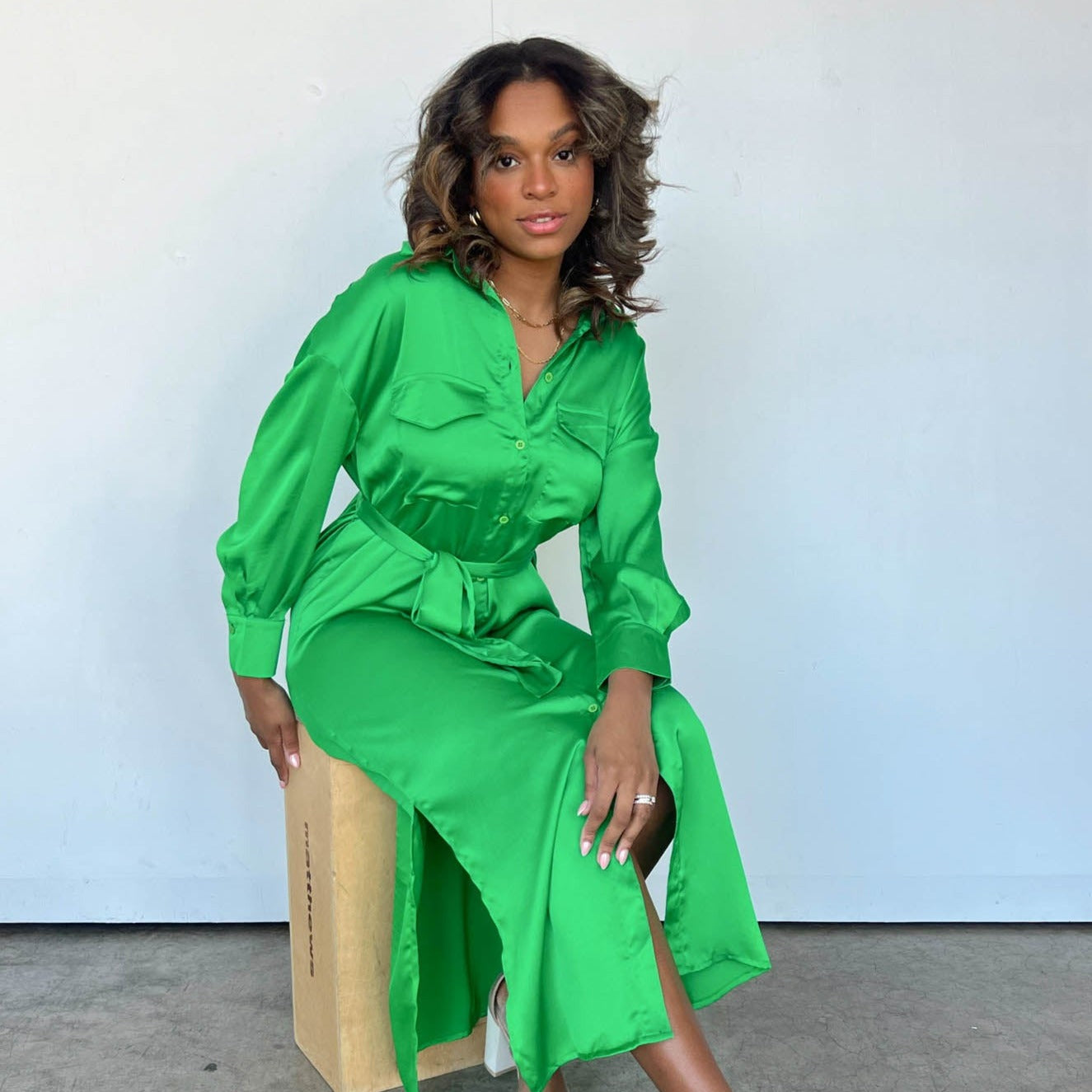 satin esme maxi dress Your something blue the ESME Maxi Dress