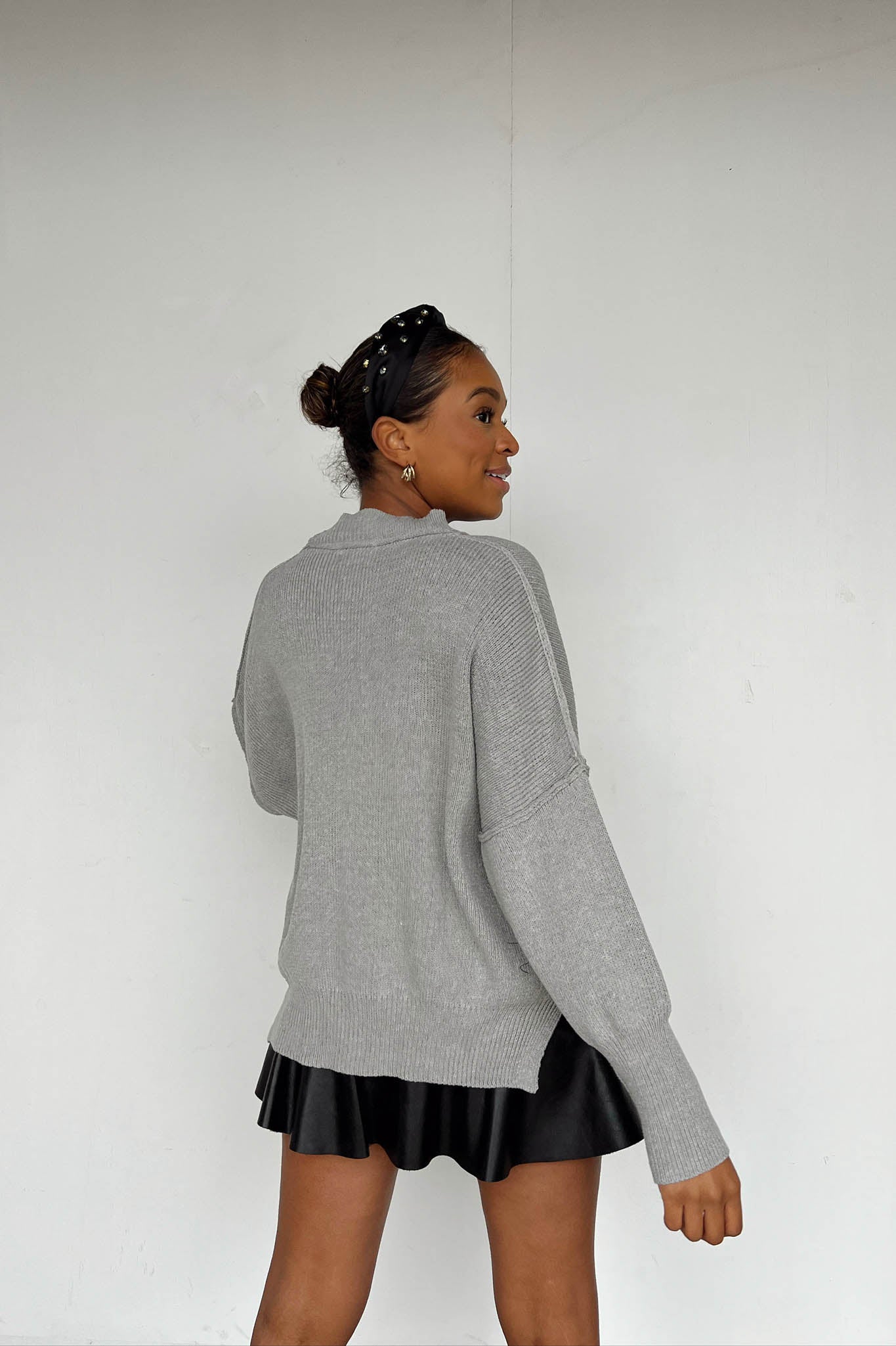 grey oversized boxy sweater