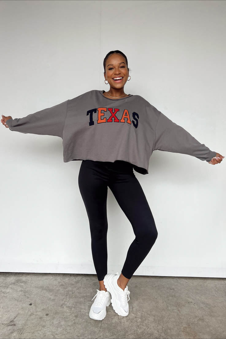 texas cropped sweatshirt top