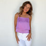 purple satin tank top