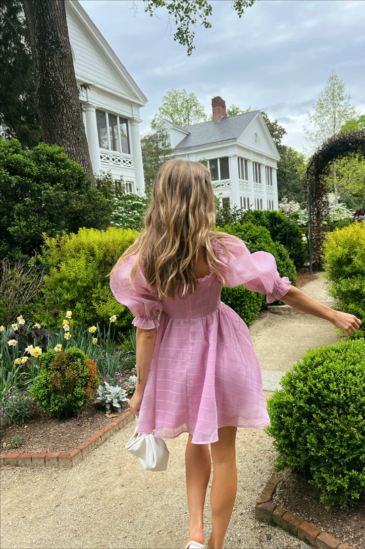 light pink dress spring Forget Me Not Mini Dress Peach/Light Pink / L
