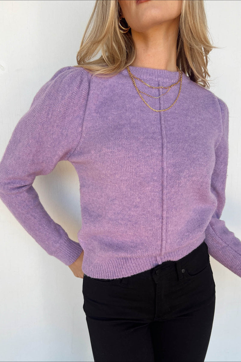 light purple crew neck sweater