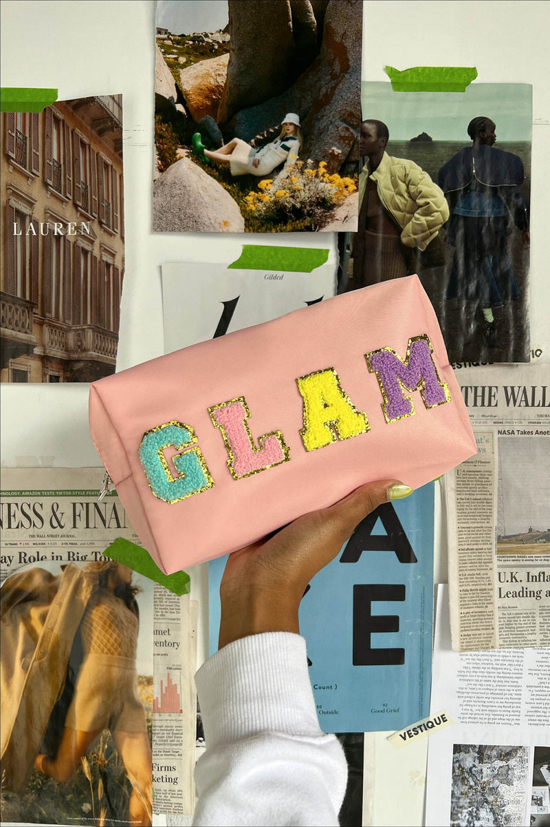 light pink glam travel bag 