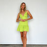lime green fitted dress